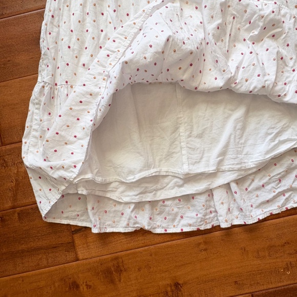Loft Puff Sleeve Polka Dot Embroidered Tiered Dressb Size S Boho - Picture 11 of 14